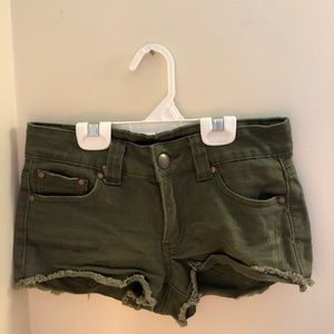Army Green Denim Shorts